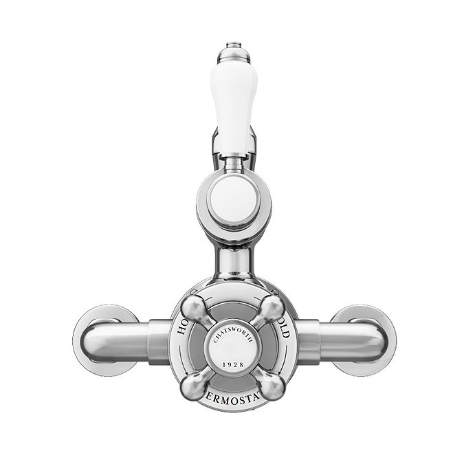 Chatsworth 1928 Traditional Luxury Rigid Riser Kit with Diverter & Twin Exposed Shower Valve Chrome