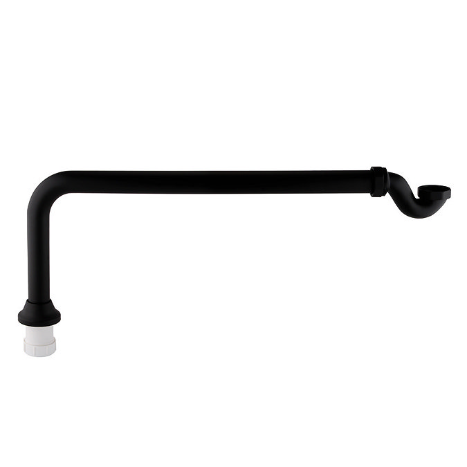 Chatsworth Traditional Matt Black Roll Top Bath Waste with Fixed Height Bath Tap Standpipes