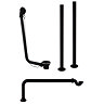 Chatsworth Traditional Matt Black Roll Top Bath Waste with Fixed Height Bath Tap Standpipes