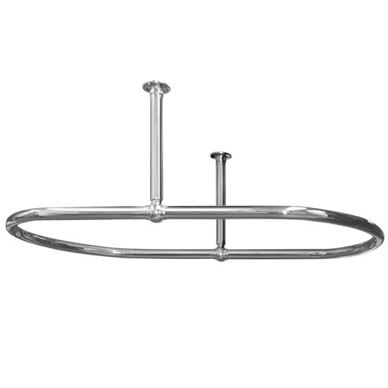 Traditional Oval Shower Curtain Rail - 1500 x 700mm - Chrome - OVSR3 Large Image