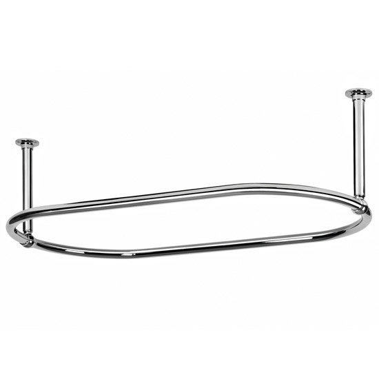 Traditional Oval Shower Curtain Rail - 1500 x 700mm - Chrome - OVSR4 Large Image