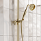 Traditional Rigid Riser Adjustable Handset Holder - Brushed Brass