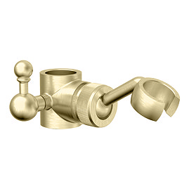 Traditional Rigid Riser Adjustable Handset Holder - Brushed Brass
