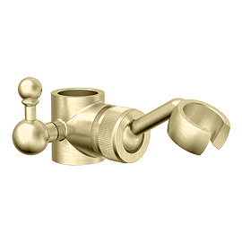 Traditional Rigid Riser Adjustable Handset Holder - Brushed Brass