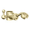 Traditional Rigid Riser Adjustable Handset Holder - Brushed Brass