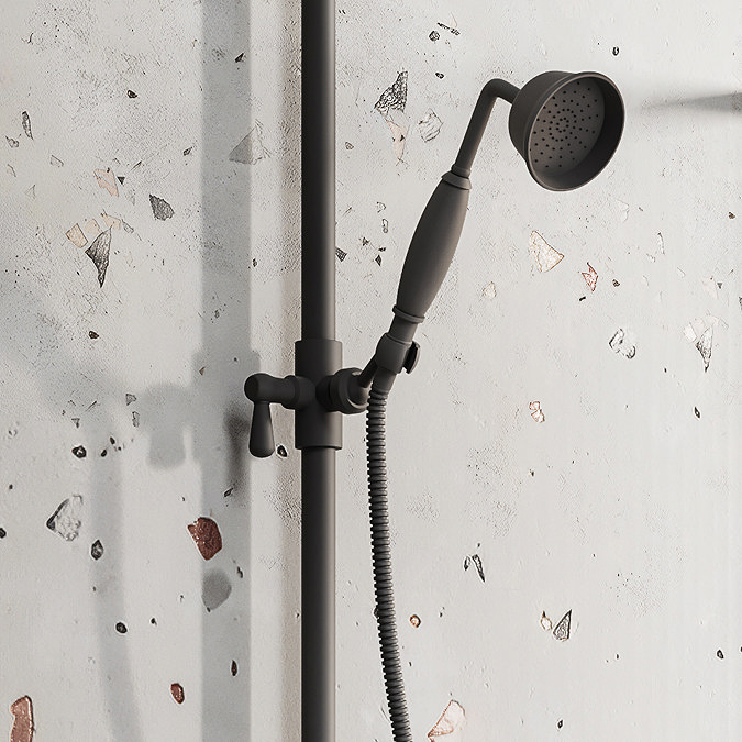 Traditional Rigid Riser Adjustable Handset Holder - Matt Black