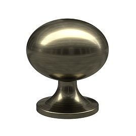 Traditional Round Cabinet Knob - Antique Brass