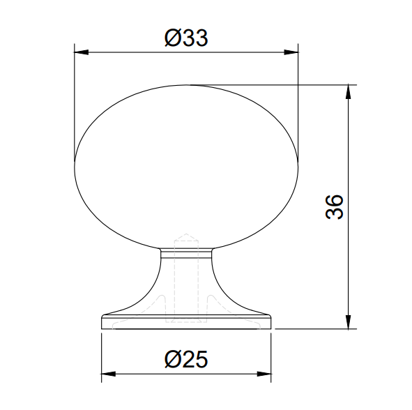 Traditional Round Cabinet Knob - Brushed Brass