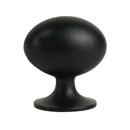 Traditional Round Cabinet Knob - Matt Black