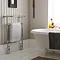 Traditional Savoy Heated Towel Rail with Pair of Angled Crosshead Radiator Valves Profile Large Image