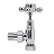 Traditional Savoy Heated Towel Rail with Pair of Angled Crosshead Radiator Valves Feature Large Image