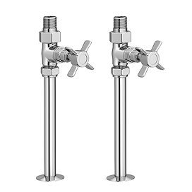 Chatsworth Chrome Straight Traditional Radiator Valves & Sleeving Kit