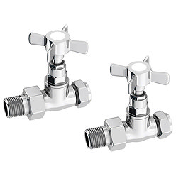 Chatsworth Chrome Straight Traditional Radiator Valves  Large Image