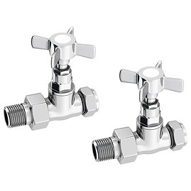 Chatsworth Chrome Straight Traditional Radiator Valves Large Image