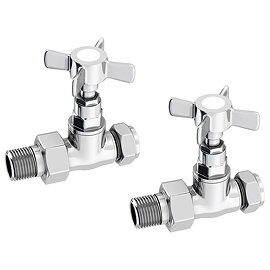 Chatsworth Chrome Straight Traditional Radiator Valves  Large Image