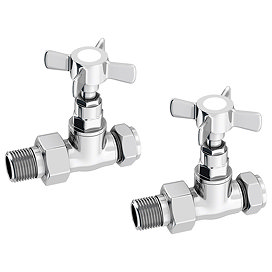 Chatsworth Chrome Straight Traditional Radiator Valves Large Image