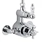 Traditional Twin Exposed Shower Valve & Rigid Riser Kit w 4" Apron Fixed Shower Feature Large Image