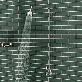 Ultra Traditional Exposed Thermostatic Shower Package with Twin Valve & Riser Kit Medium Image