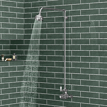 Ultra Traditional Exposed Thermostatic Shower Package with Twin Valve & Riser Kit Profile Large Imag