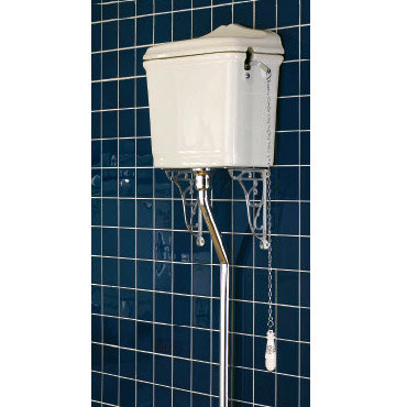 Traditional WC Cistern with Chrome High Level Flush Pipe Pack Large Image