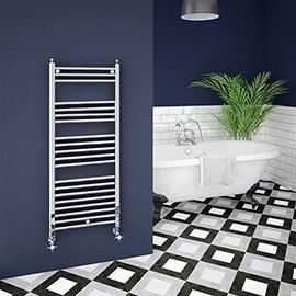 Trafalgar W500 x H1200mm Traditional Heated Ladder Towel Rail - Straight Medium Image