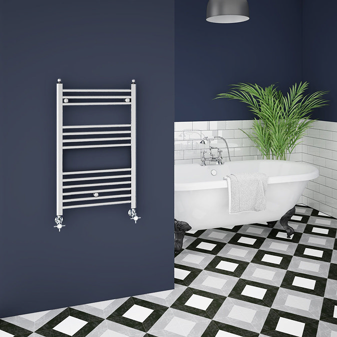 Trafalgar W500 x H800mm Traditional Heated Ladder Towel Rail - Straight Large Image