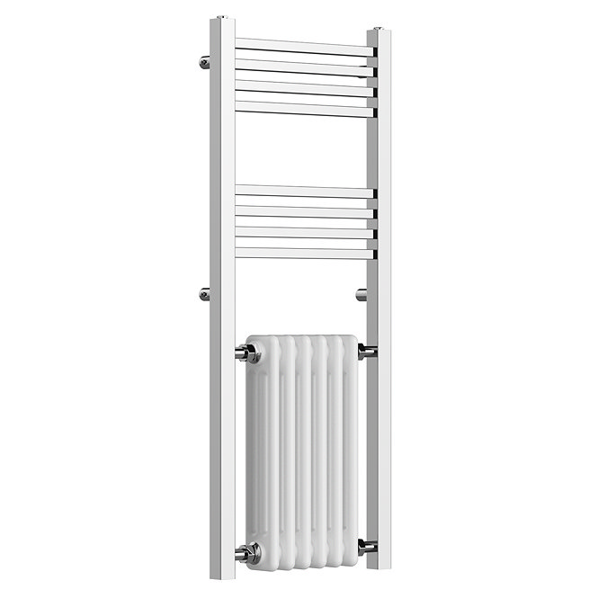 Trafalgar 1200 x 485 Framed Traditional Column Radiator - Chrome & White