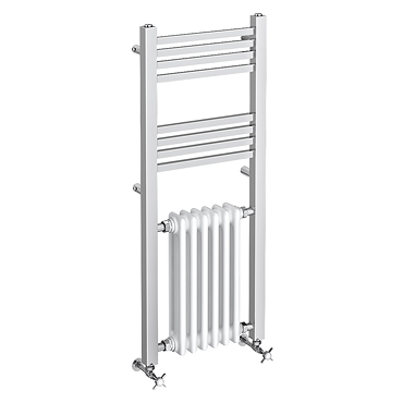 Trafalgar 1200 x 485 Framed Column Radiator - Chrome & White