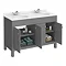 Trafalgar 1200mm Grey Double Basin Vanity Unit with White Marble Basin Top  Feature Large Image