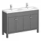 Trafalgar 1215mm Grey Double Basin Vanity Unit Feature Large Image