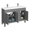 Trafalgar 1215mm Grey Double Basin Vanity Unit  Standard Large Image