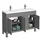 Trafalgar 1215mm Grey Double Basin Vanity Unit Standard Large Image