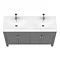 Trafalgar 1215mm Grey Double Basin Vanity Unit In Bathroom Large Image