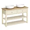 Trafalgar 1240mm Cream Countertop Vanity Unit and Double Round Basins Profile Large Image