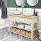 Trafalgar 1240mm Cream Countertop Vanity Unit and Double Round Basins Large Image