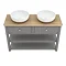 Trafalgar Countertop Basin Unit - Grey - 1240mm inc. 2 Round Basins  Standard Large Image