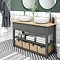 Trafalgar 1240mm Grey Countertop Vanity Unit and Double Round Basins Large Image