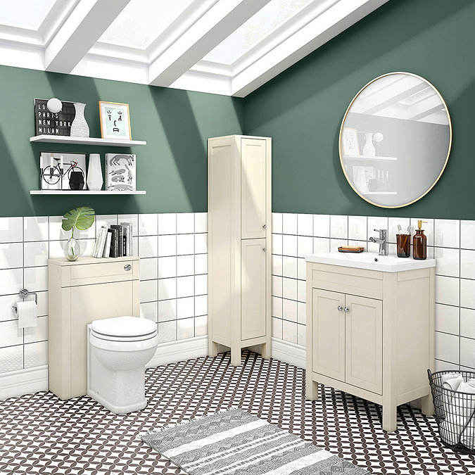 Trafalgar 1600mm Cream Tall Floor Standing Cabinet Profile Large Image