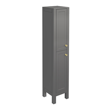 Trafalgar 1600mm Grey Tall Floor Standing Cabinet with Brushed Brass Handles  Profile Large Image