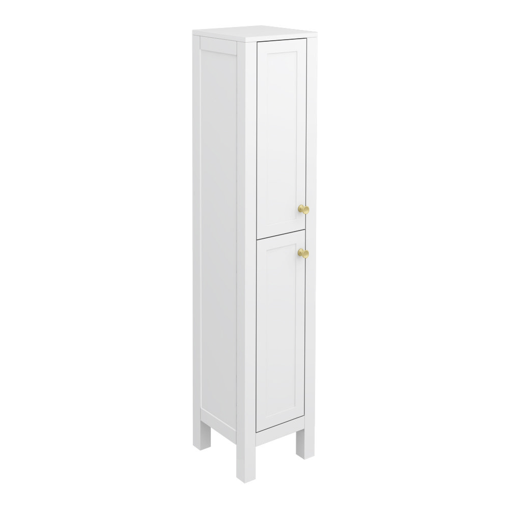 Trafalgar 1600mm White Tall Floor Standing with Brushed Brass