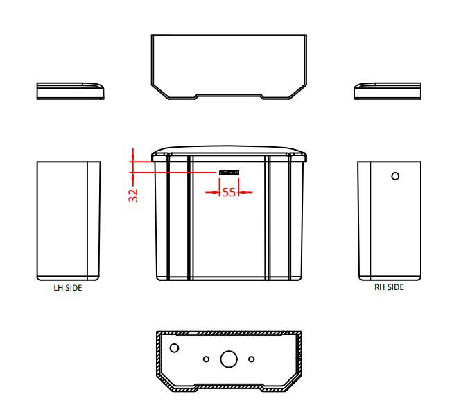 Trafalgar 4-Piece Bathroom Suite (Toilet with 540mm Basin & Full Pedestal)