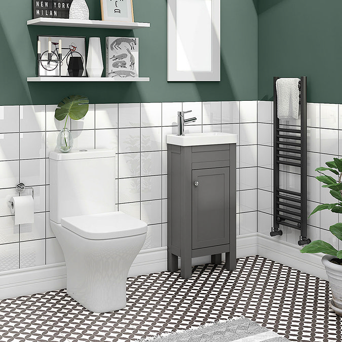 Trafalgar 405mm Grey Cloakroom Vanity Unit  Feature Large Image