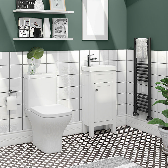 Trafalgar 405mm White Cloakroom Vanity Unit  Feature Large Image