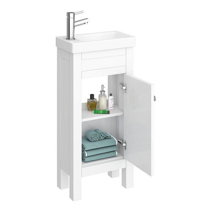 Trafalgar 405mm White Cloakroom Vanity Unit Standard Large Image