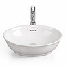 Trafalgar 500 x 380 Traditional Oval Countertop Basin – Gloss White