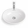 Trafalgar 500 x 380 Traditional Oval Countertop Basin – Gloss White