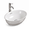 Trafalgar 500 x 380 Traditional Oval Countertop Basin – Gloss White