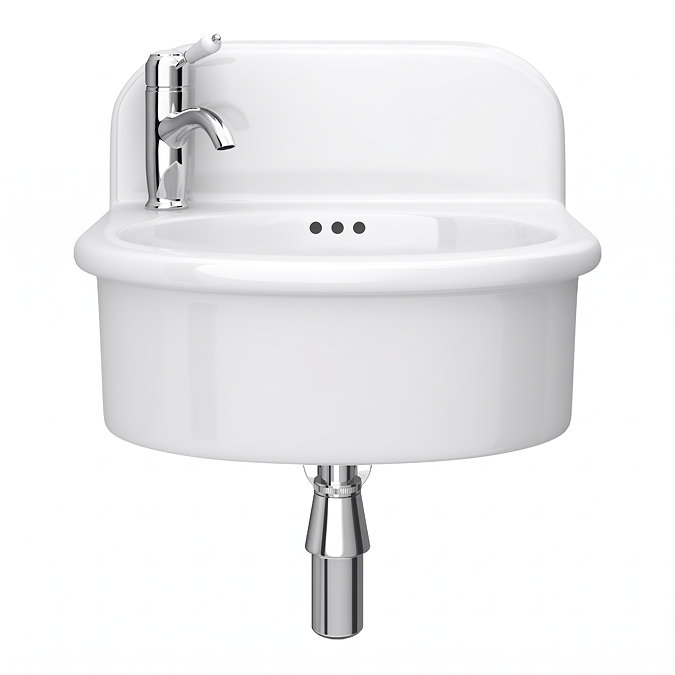 Trafalgar 500mm Wall Hung Basin, Gloss White, 1 Tap Hole