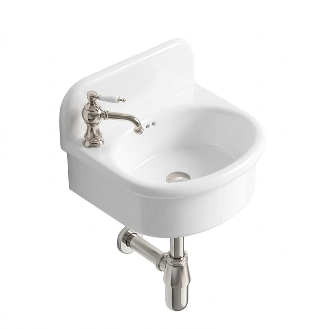 Trafalgar 500mm Wall Hung Basin, Gloss White, 1 Tap Hole