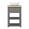 Trafalgar Countertop Basin Unit - Grey - 550mm with Oval Basin In Bathroom Large Image